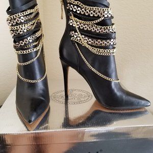 Zigi Girl Black Chain Bootie